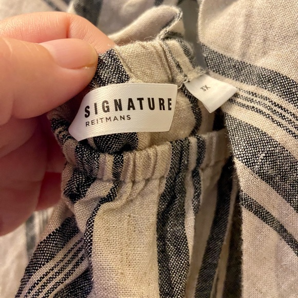 NWOT Reitman’s Signature Linen Dress off white and blue/grey size 3XL. - Picture 3 of 6